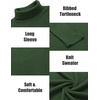 image:imageCOOFANDY Mens Ribbed Turtleneck Sweater Casual Basic Long Sleeve Knitted Pullover SweaterArmy Green