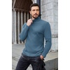 image:imageCOOFANDY Mens Ribbed Turtleneck Sweater Casual Basic Long Sleeve Knitted Pullover SweaterDark Blue