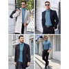 image:imageCOOFANDY Mens Ribbed Turtleneck Sweater Casual Basic Long Sleeve Knitted Pullover SweaterDark Blue