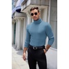 image:imageCOOFANDY Mens Ribbed Turtleneck Sweater Casual Basic Long Sleeve Knitted Pullover SweaterDark Blue