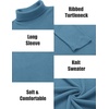 image:imageCOOFANDY Mens Ribbed Turtleneck Sweater Casual Basic Long Sleeve Knitted Pullover SweaterDark Blue