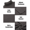 image:imageCOOFANDY Mens Ribbed Turtleneck Sweater Casual Basic Long Sleeve Knitted Pullover SweaterDark Gray
