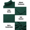image:imageCOOFANDY Mens Ribbed Turtleneck Sweater Casual Basic Long Sleeve Knitted Pullover SweaterGreen