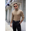 image:imageCOOFANDY Mens Ribbed Turtleneck Sweater Casual Basic Long Sleeve Knitted Pullover SweaterKhaki