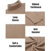 image:imageCOOFANDY Mens Ribbed Turtleneck Sweater Casual Basic Long Sleeve Knitted Pullover SweaterKhaki