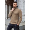 image:imageCOOFANDY Mens Ribbed Turtleneck Sweater Casual Basic Long Sleeve Knitted Pullover SweaterKhaki