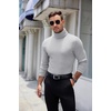 image:imageCOOFANDY Mens Ribbed Turtleneck Sweater Casual Basic Long Sleeve Knitted Pullover SweaterLight Grey