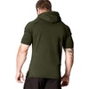image:imageCOOFANDY Mens Short Sleeve Hoodie Workout Gym Sweatshirt Muscle Fit Fashion Athletic Hoodies Pullover Cotton Hooded TShirtsArmy Green
