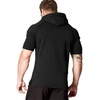 image:imageCOOFANDY Mens Short Sleeve Hoodie Workout Gym Sweatshirt Muscle Fit Fashion Athletic Hoodies Pullover Cotton Hooded TShirtsBlack