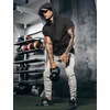 image:imageCOOFANDY Mens Short Sleeve Hoodie Workout Gym Sweatshirt Muscle Fit Fashion Athletic Hoodies Pullover Cotton Hooded TShirtsBlack