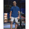 image:imageCOOFANDY Mens Short Sleeve Hoodie Workout Gym Sweatshirt Muscle Fit Fashion Athletic Hoodies Pullover Cotton Hooded TShirtsBlue