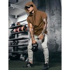 image:imageCOOFANDY Mens Short Sleeve Hoodie Workout Gym Sweatshirt Muscle Fit Fashion Athletic Hoodies Pullover Cotton Hooded TShirtsBrown