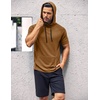 image:imageCOOFANDY Mens Short Sleeve Hoodie Workout Gym Sweatshirt Muscle Fit Fashion Athletic Hoodies Pullover Cotton Hooded TShirtsBrown