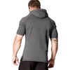 image:imageCOOFANDY Mens Short Sleeve Hoodie Workout Gym Sweatshirt Muscle Fit Fashion Athletic Hoodies Pullover Cotton Hooded TShirtsDark Grey