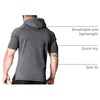 image:imageCOOFANDY Mens Short Sleeve Hoodie Workout Gym Sweatshirt Muscle Fit Fashion Athletic Hoodies Pullover Cotton Hooded TShirtsDark Grey