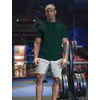 image:imageCOOFANDY Mens Short Sleeve Hoodie Workout Gym Sweatshirt Muscle Fit Fashion Athletic Hoodies Pullover Cotton Hooded TShirtsGreen