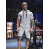 image:imageCOOFANDY Mens Short Sleeve Hoodie Workout Gym Sweatshirt Muscle Fit Fashion Athletic Hoodies Pullover Cotton Hooded TShirtsGrey