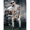 image:imageCOOFANDY Mens Short Sleeve Hoodie Workout Gym Sweatshirt Muscle Fit Fashion Athletic Hoodies Pullover Cotton Hooded TShirtsGrey