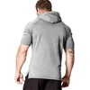 image:imageCOOFANDY Mens Short Sleeve Hoodie Workout Gym Sweatshirt Muscle Fit Fashion Athletic Hoodies Pullover Cotton Hooded TShirtsGrey