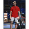image:imageCOOFANDY Mens Short Sleeve Hoodie Workout Gym Sweatshirt Muscle Fit Fashion Athletic Hoodies Pullover Cotton Hooded TShirtsRed