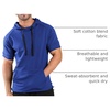 image:imageCOOFANDY Mens Short Sleeve Hoodie Workout Gym Sweatshirt Muscle Fit Fashion Athletic Hoodies Pullover Cotton Hooded TShirtsSnorkel Blue