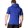 image:imageCOOFANDY Mens Short Sleeve Hoodie Workout Gym Sweatshirt Muscle Fit Fashion Athletic Hoodies Pullover Cotton Hooded TShirtsSnorkel Blue