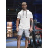 image:imageCOOFANDY Mens Short Sleeve Hoodie Workout Gym Sweatshirt Muscle Fit Fashion Athletic Hoodies Pullover Cotton Hooded TShirtsWhite