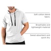 image:imageCOOFANDY Mens Short Sleeve Hoodie Workout Gym Sweatshirt Muscle Fit Fashion Athletic Hoodies Pullover Cotton Hooded TShirtsWhite