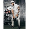 image:imageCOOFANDY Mens Short Sleeve Hoodie Workout Gym Sweatshirt Muscle Fit Fashion Athletic Hoodies Pullover Cotton Hooded TShirtsWhite