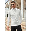 image:imageCOOFANDY Mens Slim Fit Basic Turtleneck Long Sleeve Lightweight Pullover Sweaters Casual Knitted TopsAll White