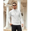 image:imageCOOFANDY Mens Slim Fit Basic Turtleneck Long Sleeve Lightweight Pullover Sweaters Casual Knitted TopsAll White