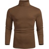 image:imageCOOFANDY Mens Slim Fit Basic Turtleneck Long Sleeve Lightweight Pullover Sweaters Casual Knitted TopsBrown