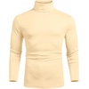 image:imageCOOFANDY Mens Slim Fit Basic Turtleneck Long Sleeve Lightweight Pullover Sweaters Casual Knitted TopsCream Beige