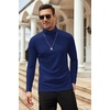 image:imageCOOFANDY Mens Slim Fit Basic Turtleneck Long Sleeve Lightweight Pullover Sweaters Casual Knitted TopsDark Blue