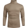 image:imageCOOFANDY Mens Slim Fit Basic Turtleneck Long Sleeve Lightweight Pullover Sweaters Casual Knitted TopsKhaki