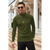 image:imageCOOFANDY Mens Slim Fit Basic Turtleneck Long Sleeve Lightweight Pullover Sweaters Casual Knitted TopsOlive Green