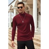 image:imageCOOFANDY Mens Slim Fit Basic Turtleneck Long Sleeve Lightweight Pullover Sweaters Casual Knitted TopsWine Red