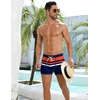 image:imageCOOFANDY Mens Square Leg Swim Briefs Tight Swim Trunks Swimsuit Athletic Bathing Suit Swimwear with LinerA Pattern3  Navy Blue  Orange Racer