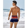 image:imageCOOFANDY Mens Square Leg Swim Briefs Tight Swim Trunks Swimsuit Athletic Bathing Suit Swimwear with LinerA Pattern3  Navy Blue  Orange Racer