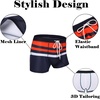 image:imageCOOFANDY Mens Square Leg Swim Briefs Tight Swim Trunks Swimsuit Athletic Bathing Suit Swimwear with LinerA Pattern3  Navy Blue  Orange Racer