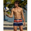 image:imageCOOFANDY Mens Square Leg Swim Briefs Tight Swim Trunks Swimsuit Athletic Bathing Suit Swimwear with LinerA Pattern3  Navy Blue  Orange Racer