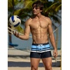 image:imageCOOFANDY Mens Square Leg Swim Briefs Tight Swim Trunks Swimsuit Athletic Bathing Suit Swimwear with LinerA Pattern7  Navy Blue  Blue Racer
