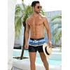image:imageCOOFANDY Mens Square Leg Swim Briefs Tight Swim Trunks Swimsuit Athletic Bathing Suit Swimwear with LinerA Pattern7  Navy Blue  Blue Racer