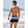 image:imageCOOFANDY Mens Square Leg Swim Briefs Tight Swim Trunks Swimsuit Athletic Bathing Suit Swimwear with LinerA Pattern7  Navy Blue  Blue Racer
