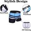 image:imageCOOFANDY Mens Square Leg Swim Briefs Tight Swim Trunks Swimsuit Athletic Bathing Suit Swimwear with LinerA Pattern7  Navy Blue  Blue Racer