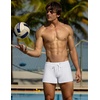 image:imageCOOFANDY Mens Square Leg Swim Briefs Tight Swim Trunks Swimsuit Athletic Bathing Suit Swimwear with LinerA Solid  White