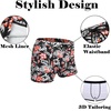 image:imageCOOFANDY Mens Square Leg Swim Briefs Tight Swim Trunks Swimsuit Athletic Bathing Suit Swimwear with LinerP Pattern10  Hibiscus