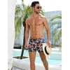 image:imageCOOFANDY Mens Square Leg Swim Briefs Tight Swim Trunks Swimsuit Athletic Bathing Suit Swimwear with LinerP Pattern10  Hibiscus