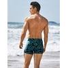 image:imageCOOFANDY Mens Square Leg Swim Briefs Tight Swim Trunks Swimsuit Athletic Bathing Suit Swimwear with LinerPattern  Black Leaves
