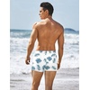 image:imageCOOFANDY Mens Square Leg Swim Briefs Tight Swim Trunks Swimsuit Athletic Bathing Suit Swimwear with LinerPattern  Blue Leaf
